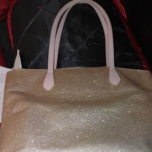 Kate Spade Rose Gold Glitter Joeley Tote